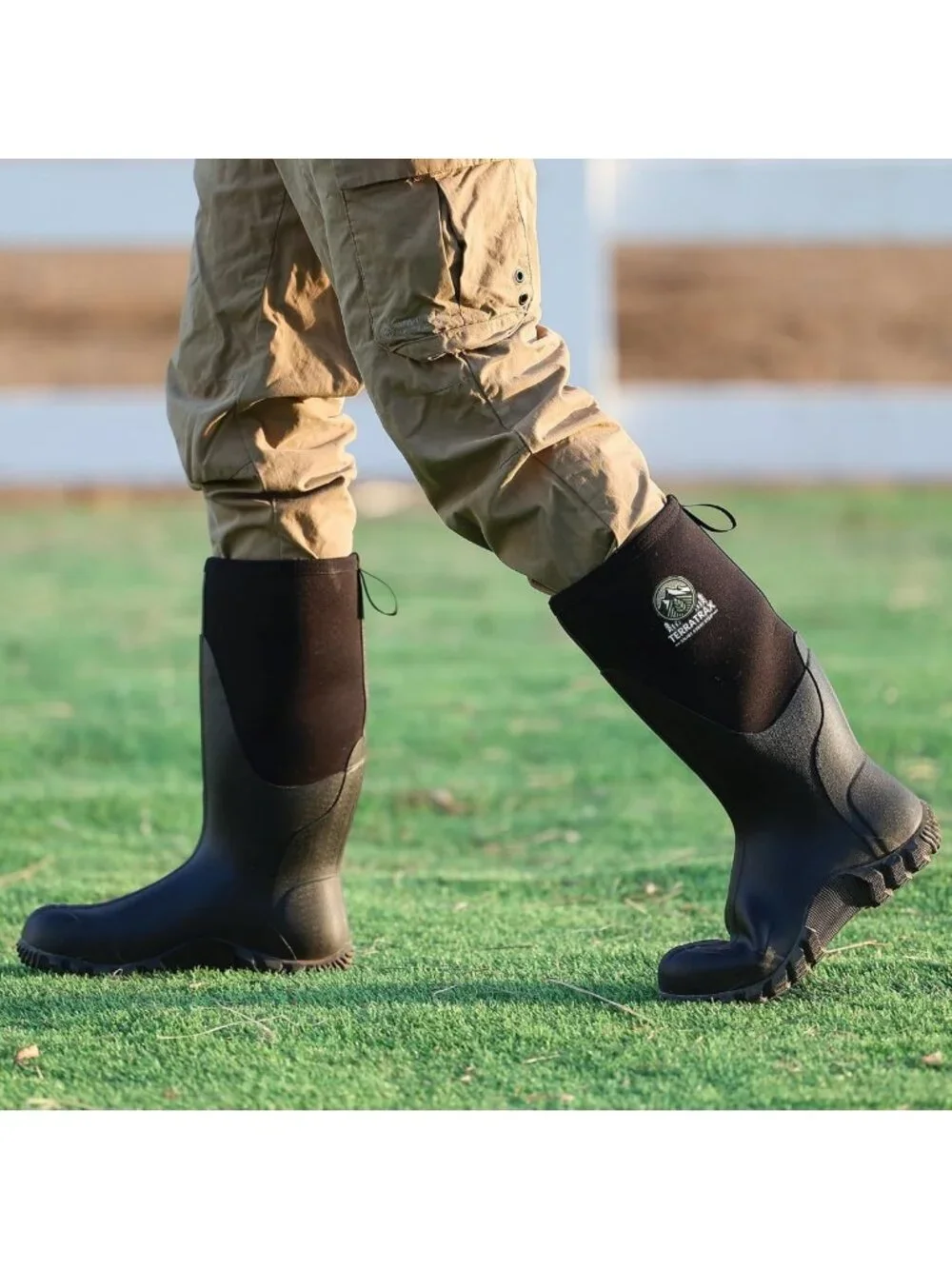 Men's Insulated Waterproof Mid-Calf Muck Boots - Anti-Slip Rubber Rain & Mud